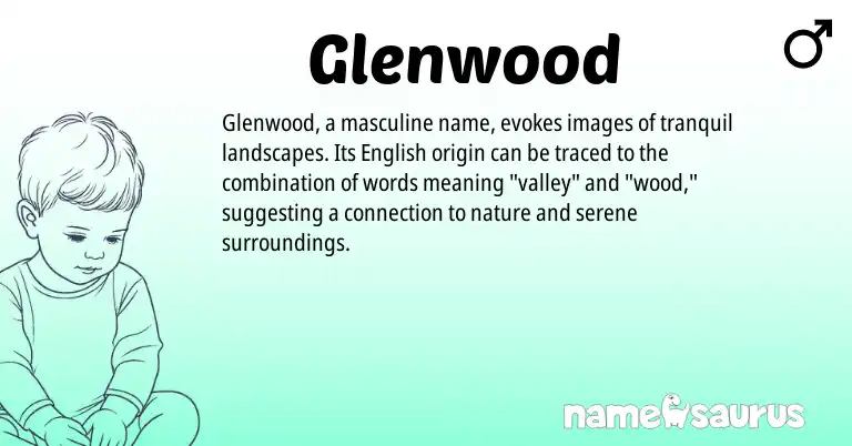 Infographic about Glenwood name meaning, Glenwood is a name from English origin(s).