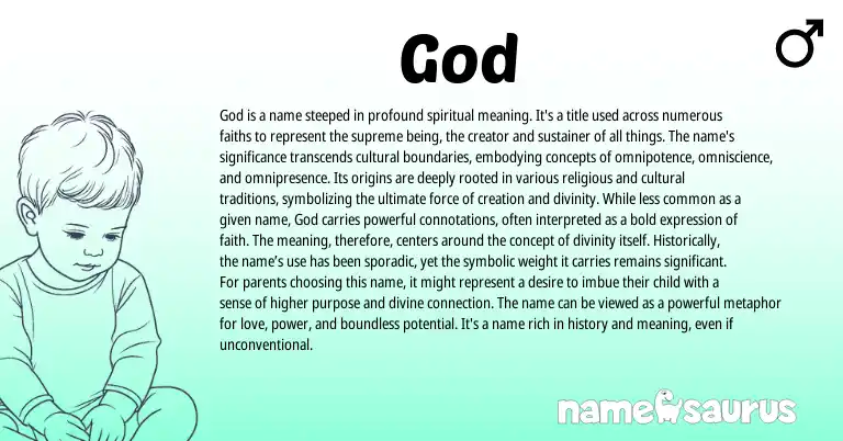Infographic about God name meaning, God is a name from English origin(s).