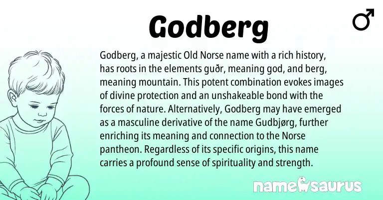 Infographic about Godberg name meaning, Godberg is a name from Old Norse, Norse origin(s).