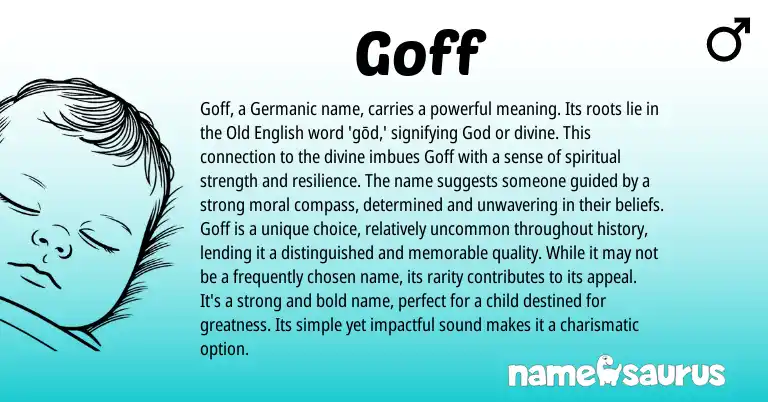 Infographic about Goff name meaning, Goff is a name from Germanic, English origin(s).