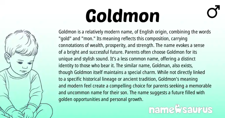Infographic about Goldmon name meaning, Goldmon is a name from Other origin(s).