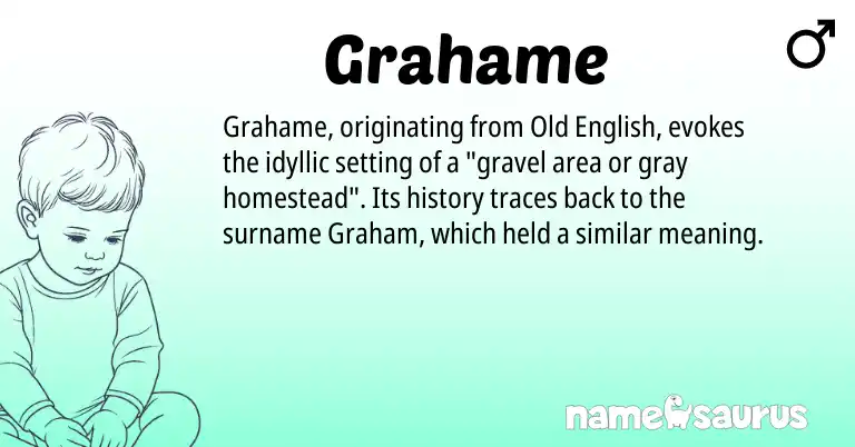 Infographic about Grahame name meaning, Grahame is a name from Old English origin(s).