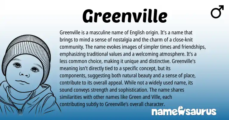Infographic about Greenville name meaning, Greenville is a name from Other origin(s).