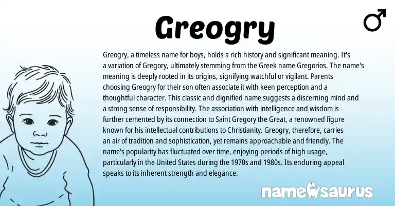 Infographic about Greogry name meaning, Greogry is a name from Other origin(s).