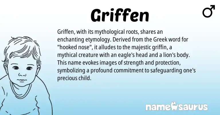 Infographic about Griffen name meaning, Griffen is a name from Greek origin(s).
