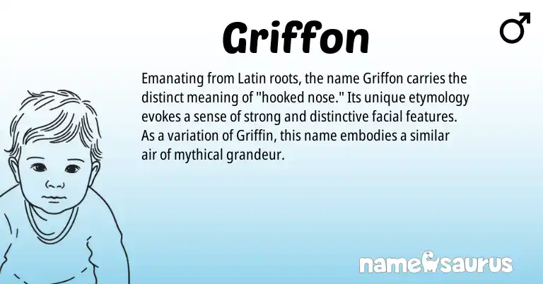 Infographic about Griffon name meaning, Griffon is a name from Latin origin(s).