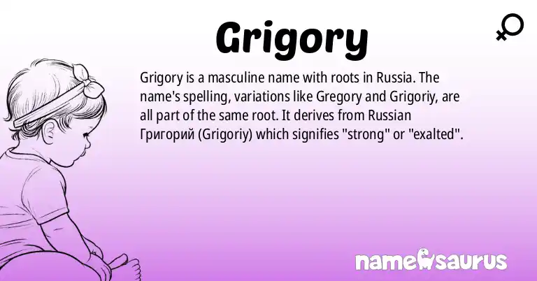 Infographic about Grigory name meaning, Grigory is a name from Russian origin(s).