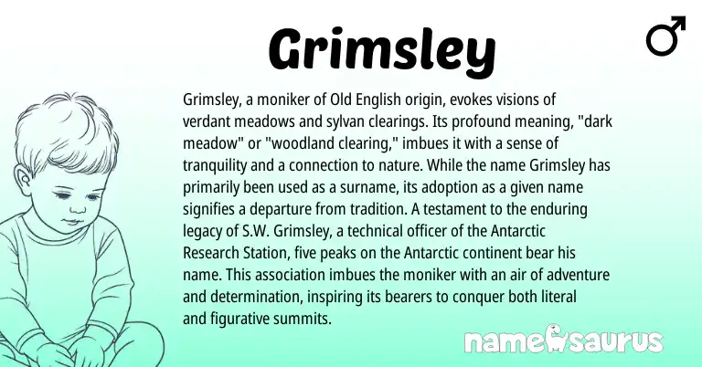 Infographic about Grimsley name meaning, Grimsley is a name from Old English origin(s).