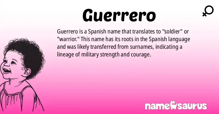 Infographic about Guerrero name meaning, Guerrero is a name from Spanish origin(s).
