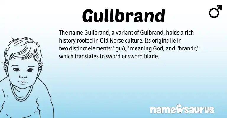 Infographic about Gullbrand name meaning, Gullbrand is a name from Old Norse origin(s).