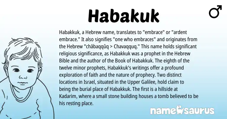 Infographic about Habakuk name meaning, Habakuk is a name from Hebrew origin(s).