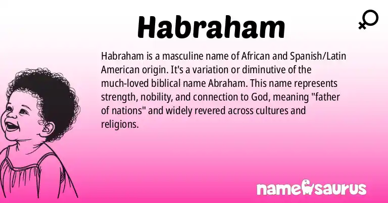 Infographic about Habraham name meaning, Habraham is a name from African, Spanish (Latin American) origin(s).