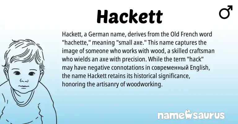 Infographic about Hackett name meaning, Hackett is a name from German, English, Old French origin(s).