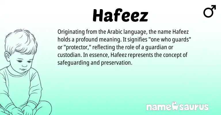 Infographic about Hafeez name meaning, Hafeez is a name from Arabic origin(s).