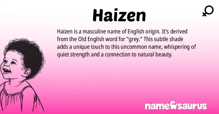 Infographic about Haizen name meaning, Haizen is a name from English origin(s).
