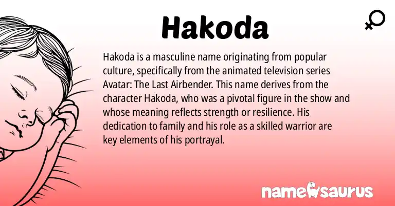 Infographic about Hakoda name meaning, Hakoda is a name from Popular Culture origin(s).