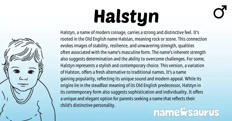 Infographic about Halstyn name meaning, Halstyn is a name from English origin(s).
