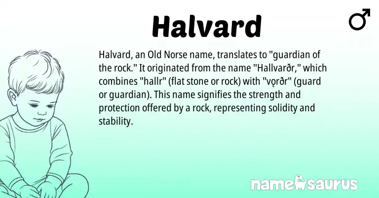 Infographic about Halvard name meaning, Halvard is a name from Old Norse origin(s).