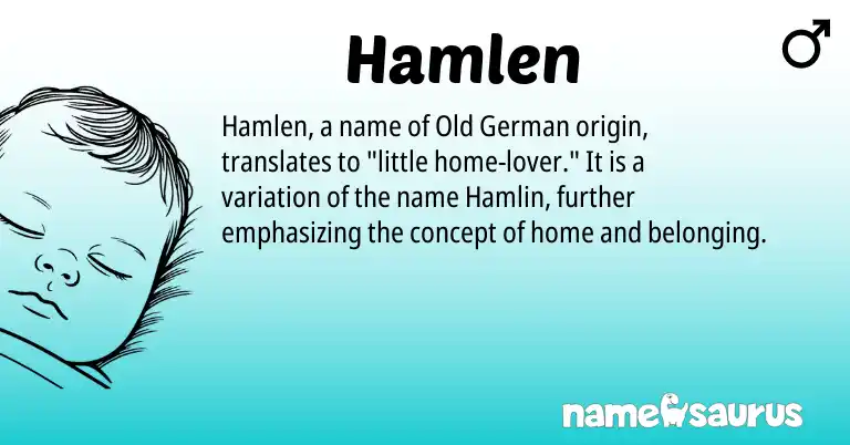 Infographic about Hamlen name meaning, Hamlen is a name from Old German origin(s).