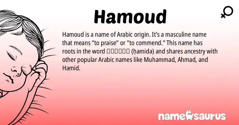 Infographic about Hamoud name meaning, Hamoud is a name from Arabic origin(s).