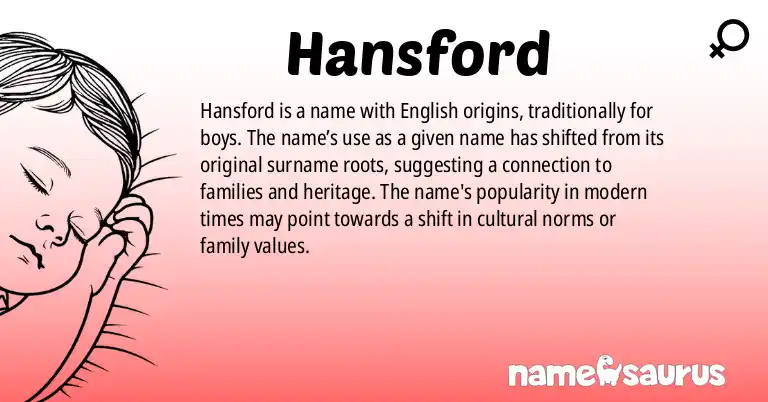 Infographic about Hansford name meaning, Hansford is a name from English origin(s).