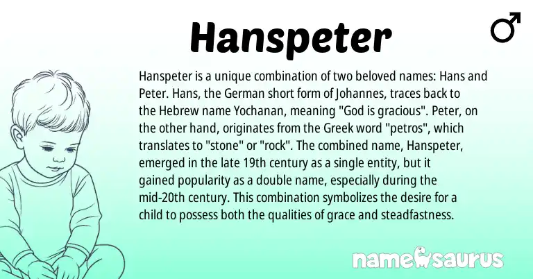 Infographic about Hanspeter name meaning, Hanspeter is a name from German, Hebrew, Greek origin(s).