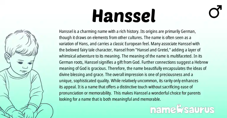 Infographic about Hanssel name meaning, Hanssel is a name from Germanic, Hebrew origin(s).