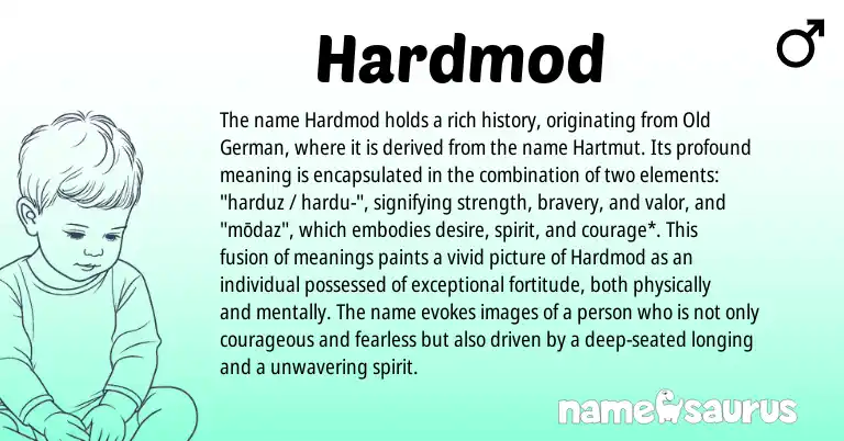 Infographic about Hardmod name meaning, Hardmod is a name from Old German origin(s).