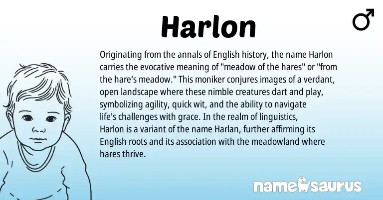 Infographic about Harlon name meaning, Harlon is a name from English origin(s).