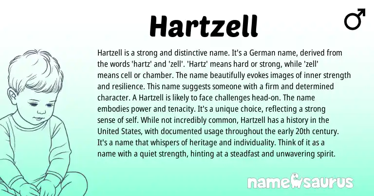 Infographic about Hartzell name meaning, Hartzell is a name from Germanic origin(s).