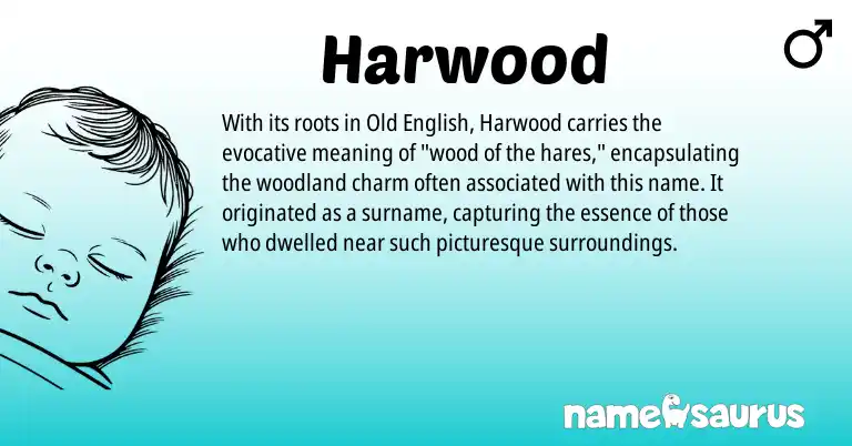 Infographic about Harwood name meaning, Harwood is a name from Old English origin(s).