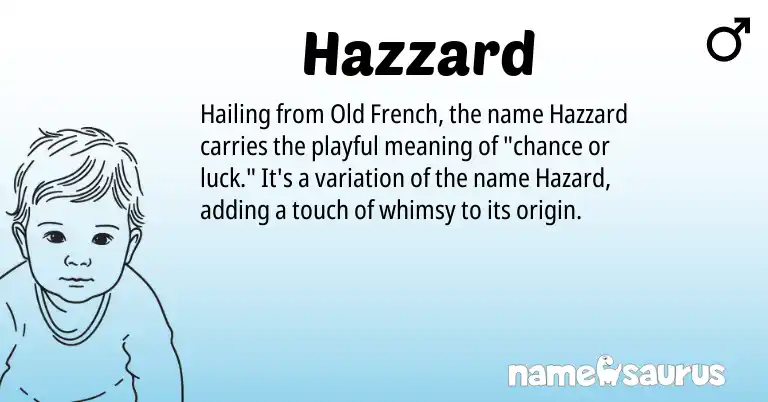 Infographic about Hazzard name meaning, Hazzard is a name from Old French origin(s).