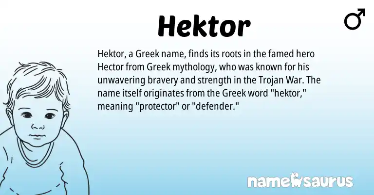 Infographic about Hektor name meaning, Hektor is a name from Greek origin(s).
