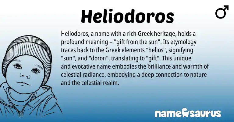 Infographic about Heliodoros name meaning, Heliodoros is a name from Greek origin(s).