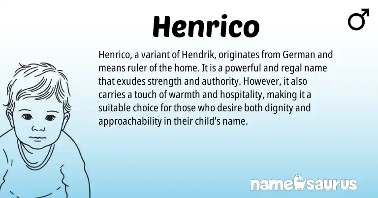Infographic about Henrico name meaning, Henrico is a name from German origin(s).