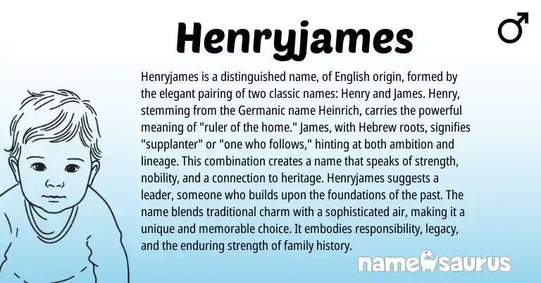 Infographic about Henryjames name meaning, Henryjames is a name from English origin(s).