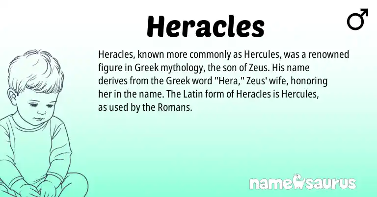 Infographic about Heracles name meaning, Heracles is a name from Latin, Greek origin(s).