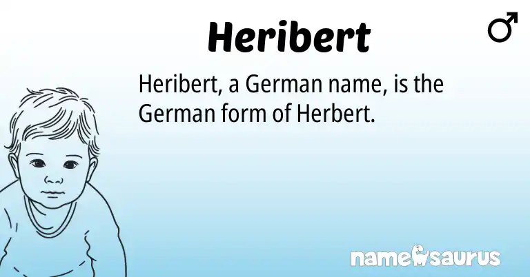 Infographic about Heribert name meaning, Heribert is a name from German origin(s).