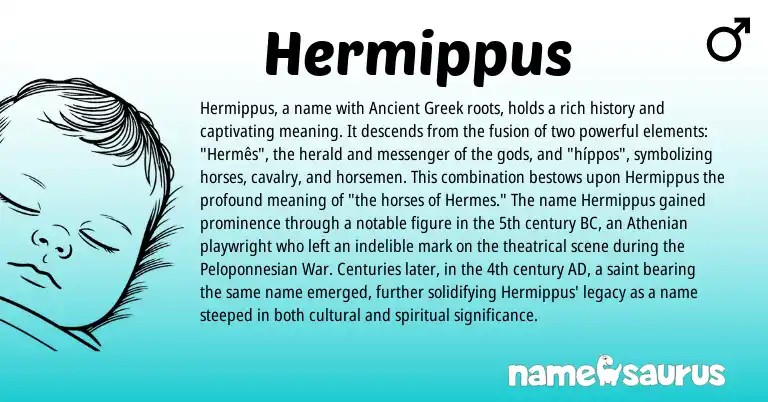 Infographic about Hermippus name meaning, Hermippus is a name from Ancient Greek origin(s).