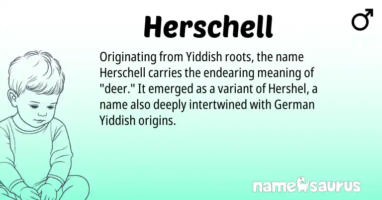 Infographic about Herschell name meaning, Herschell is a name from German, Yiddish origin(s).