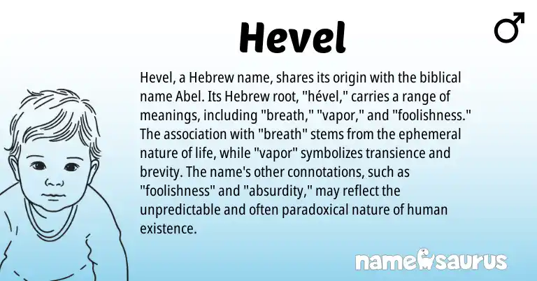 Infographic about Hevel name meaning, Hevel is a name from Hebrew origin(s).