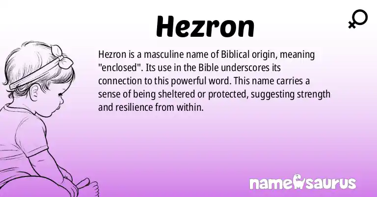 Infographic about Hezron name meaning, Hezron is a name from Biblical origin(s).