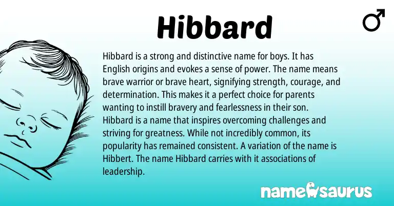 Infographic about Hibbard name meaning, Hibbard is a name from English origin(s).