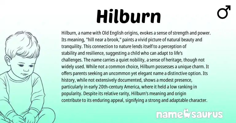 Infographic about Hilburn name meaning, Hilburn is a name from English origin(s).