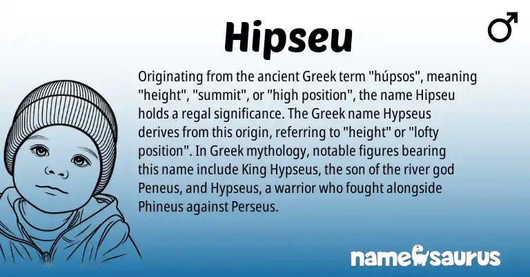 Infographic about Hipseu name meaning, Hipseu is a name from Greek origin(s).