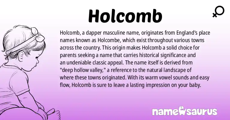 Infographic about Holcomb name meaning, Holcomb is a name from British origin(s).