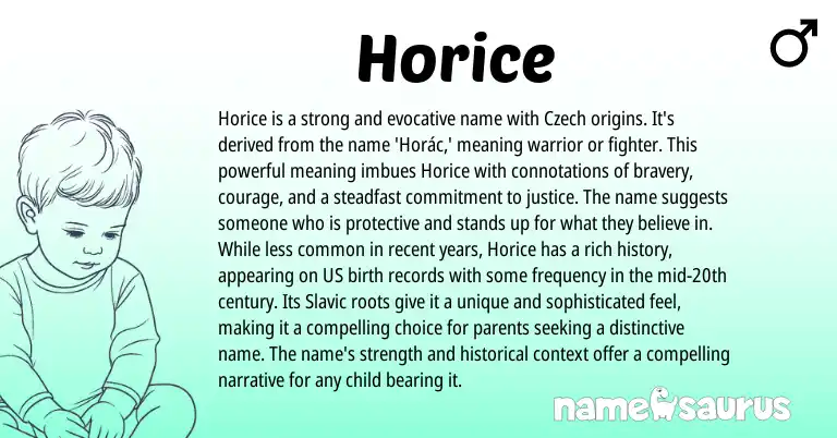 Infographic about Horice name meaning, Horice is a name from Czech, Slavic origin(s).