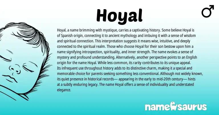 Infographic about Hoyal name meaning, Hoyal is a name from Spanish origin(s).