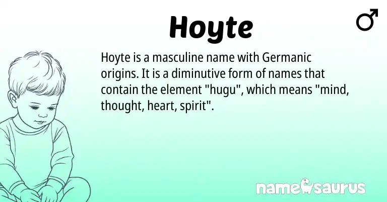 Infographic about Hoyte name meaning, Hoyte is a name from Germanic origin(s).