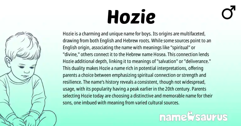 Infographic about Hozie name meaning, Hozie is a name from English origin(s).